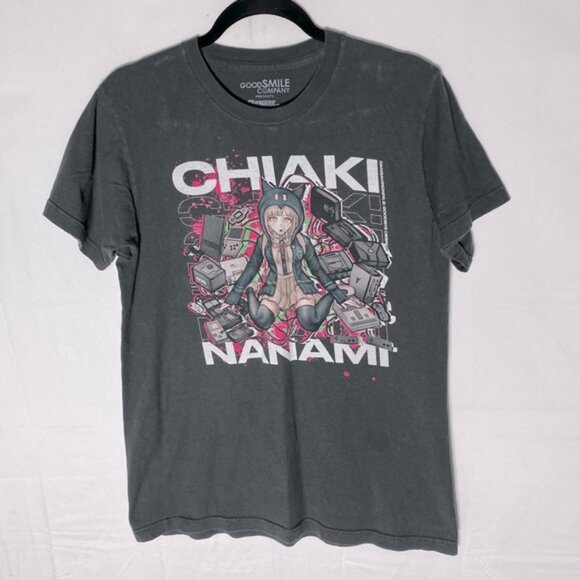 Good Smile Company Grey Chiaki Nanami Graphic Tee Crew Neck T-Shirt M - Picture 1 of 13